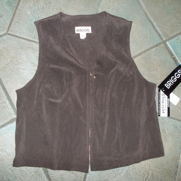 NWT brown vest by Briggs 1X original $40 now $18 - Picture 4 of 5